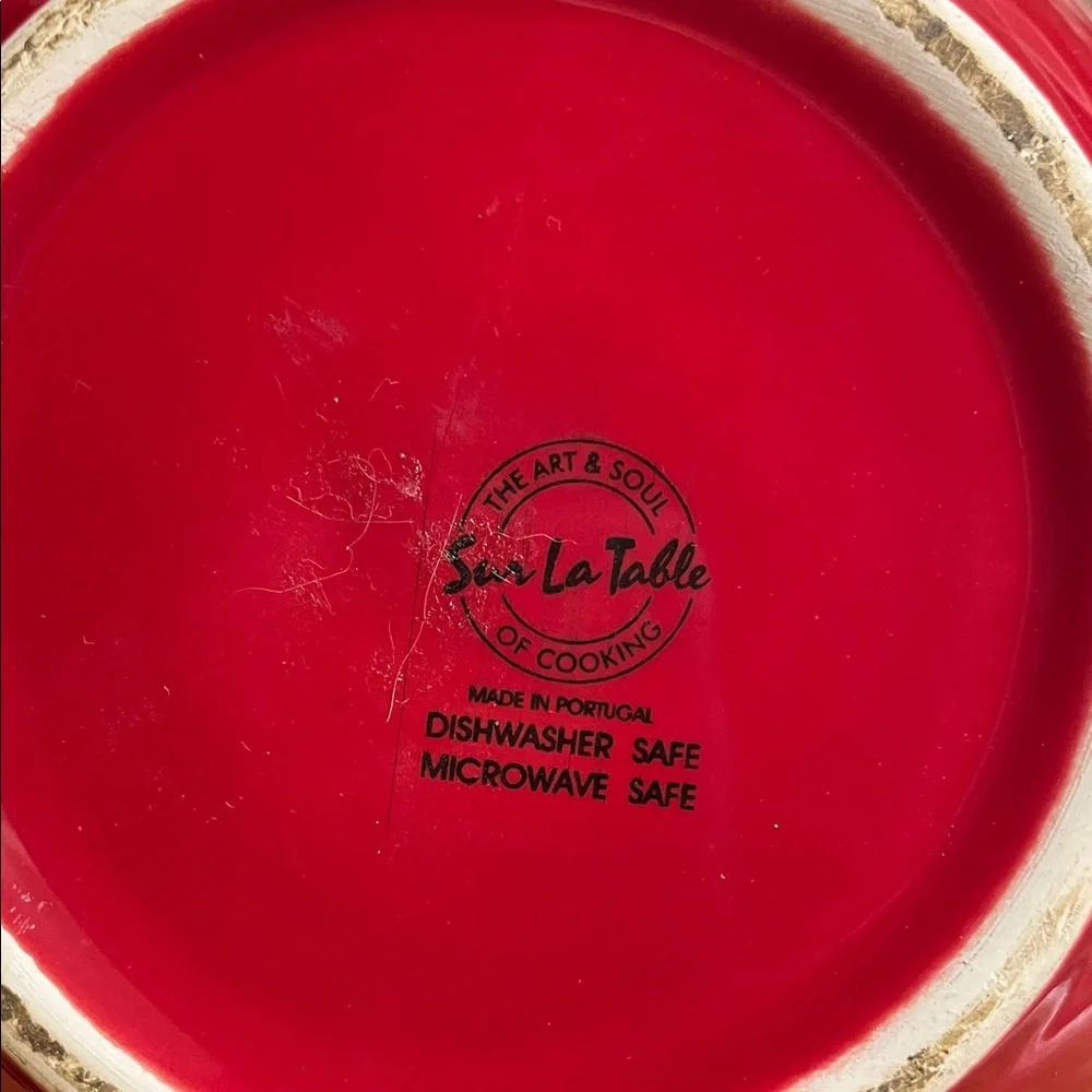 Sur La Table Festive Red Holiday Batter Bowl with Handle and Spout